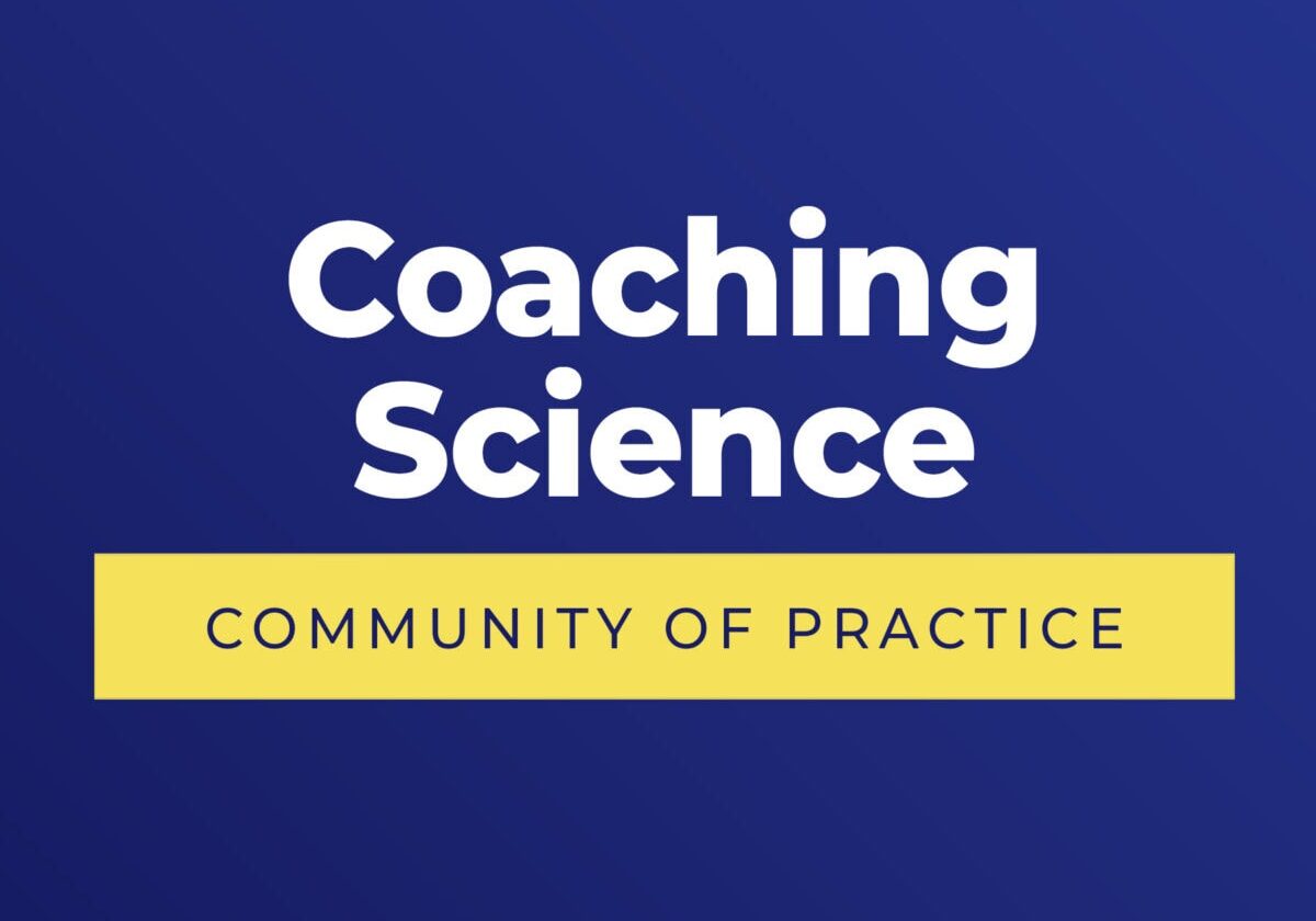 ICF Communities of Practice Coaching Science blue background logo