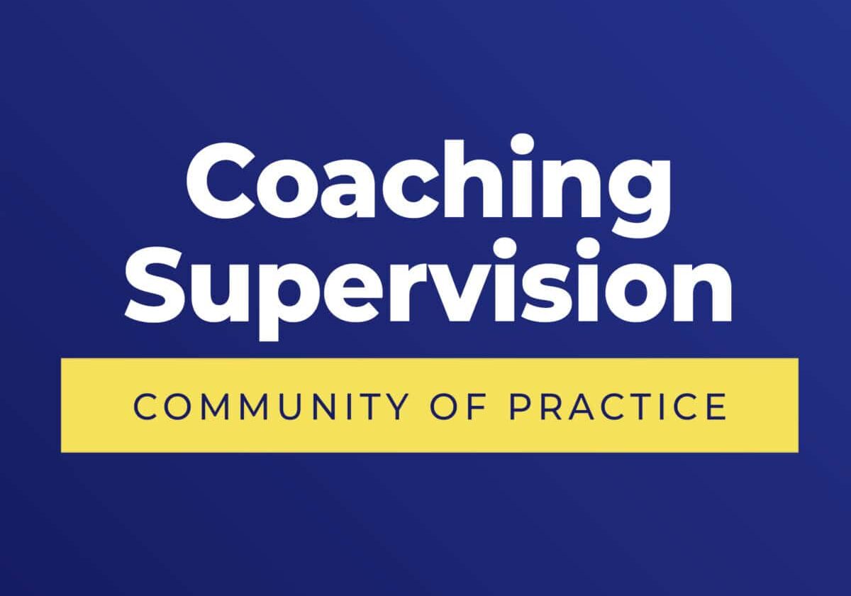 ICF Communities of Practice Coaching Supervision blue background logo