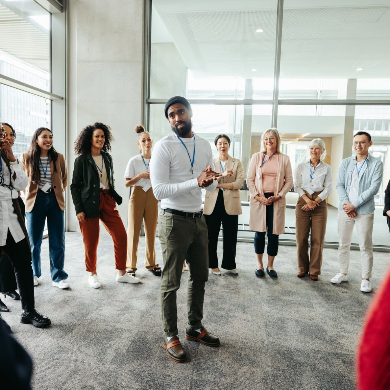 A group of people gather together to learn more about coaching and their chapter