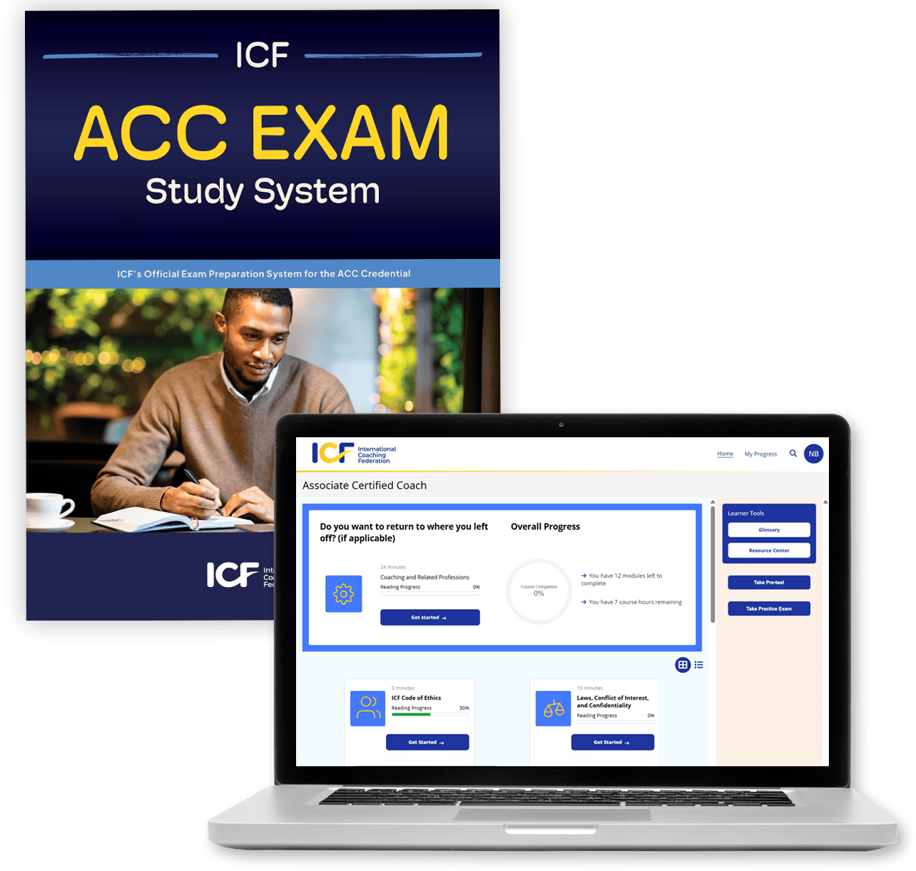 icf-ge-acc-exam-study-system-book-laptop-mockup